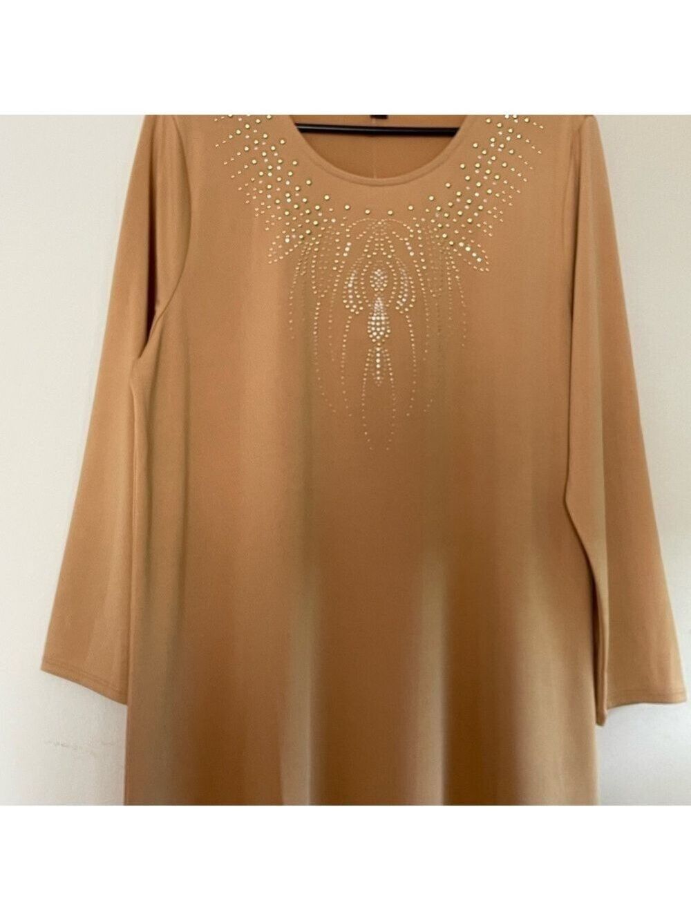 Tan Long Sleeve Embellished Top - Picture 5 of 15